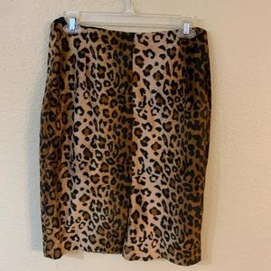Velvet leopard skirt